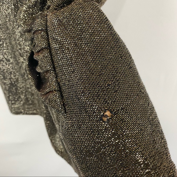 Ramy Brook Carmella V-Neck Metallic Knit Twist Tan - Picture 6 of 6